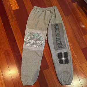 Custom Gray Unisex Sweatpants with Binghamton Bearcats Logo